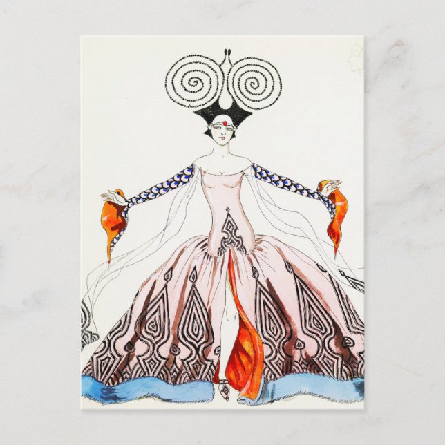 Cartão Postal Cartão-postal Georges Barbier Art Deco Fashion (Frente)