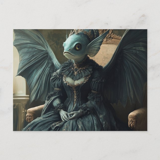 Cartão Postal Cartão-postal gerado pelo Funny Fish Bat Royalty A (Frente)