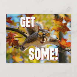 Cartão Postal Cartão-postal "Get some" do Esquilo de Ação Engraç