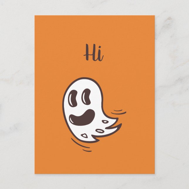 Cartão Postal Cartão-postal Ghost Engraçado Halloween (Frente)