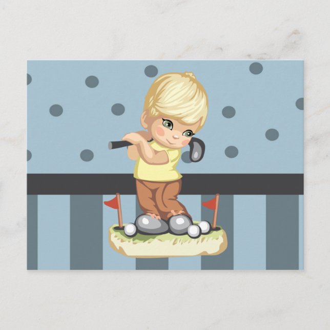 Cartão Postal Cartão-postal Golfing Boy (Frente)