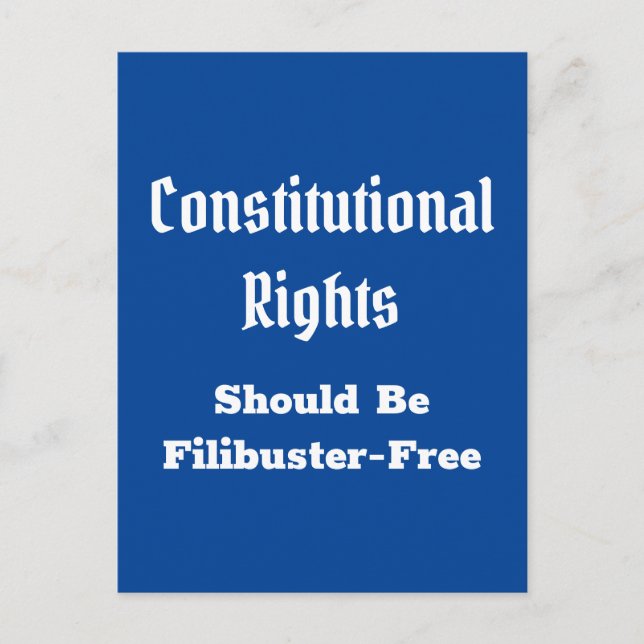 Cartão Postal Cartão-postal gratuito para os Direitos Constituci (Frente)