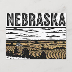 Cartão Postal Cartão-postal Grunge Distresso do Nebraska