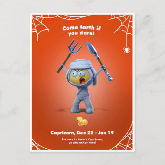 Cartão Postal Cartão-postal Halloween para Capricórnio