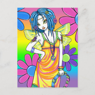 Cartão Postal Cartão-postal "Harmonia" Rainbow Flower Child Fair