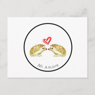 Cartão Postal Cartão-postal Hedgehog Love