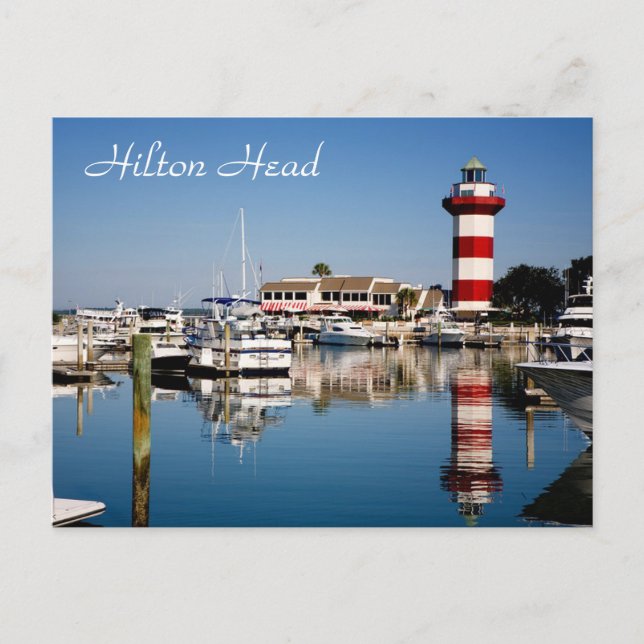 Cartão Postal Cartão-postal Hilton Head, SC Harbour Town Lightho (Frente)