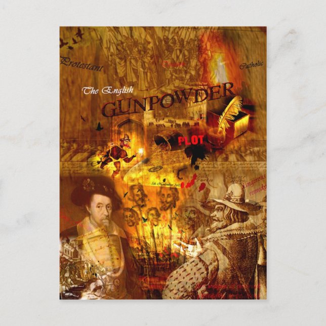 Cartão Postal Cartão-postal histórico de Bonfire Night (Frente)