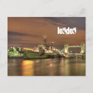 Cartão Postal Cartão-postal HMS Belfast em Londres
