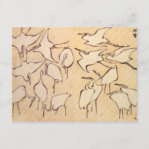 Cartão Postal Cartão-postal Hokusai Cranes