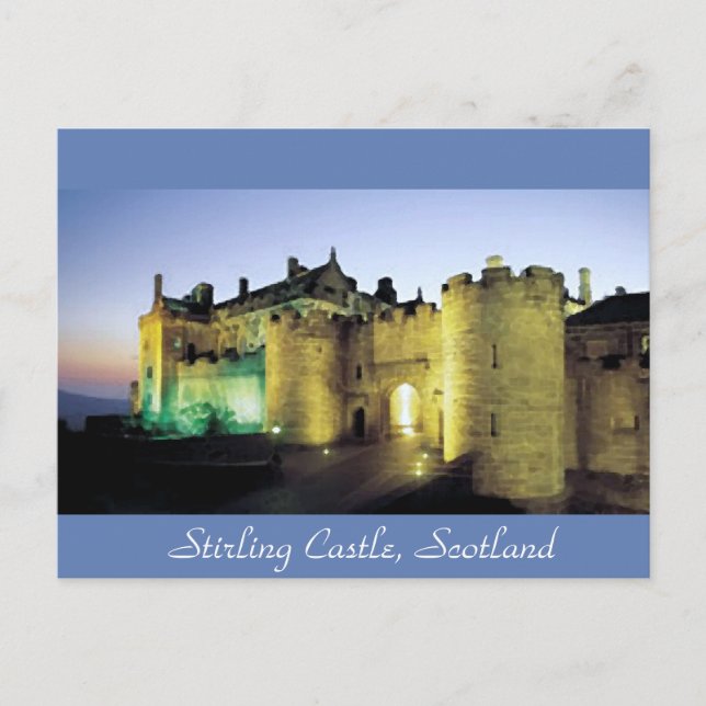 Cartão Postal Cartão-postal iluminado com o castelo Stirling (Frente)