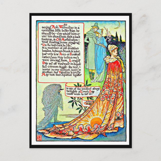 Cartão Postal Cartão-postal-Ilustração-Walter Crane 25 (Frente)