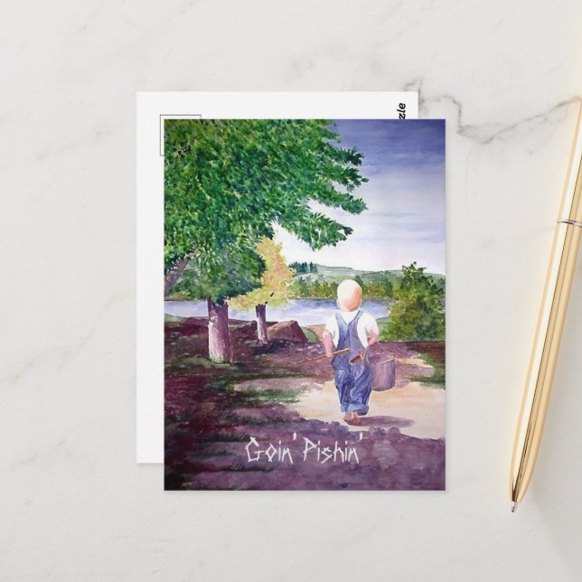 Cartão Postal Cartão-postal - Indo 'Pishin' (Frente/Verso In Situ)