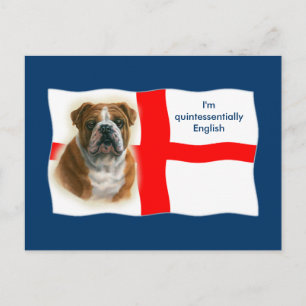 Cartão Postal Cartão-postal inglês para a bandeira e o buldogue