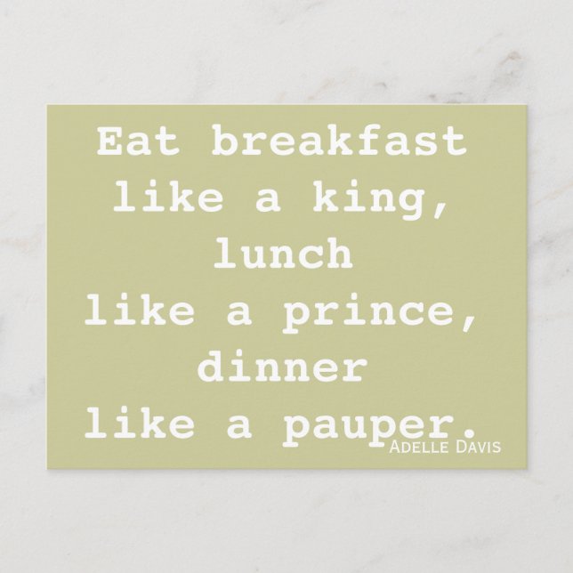 Cartão Postal Cartão-postal Inspiração Diet (Frente)