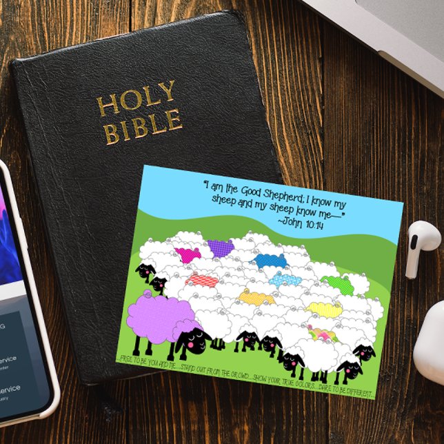 Cartão Postal Cartão-postal Inspiracional de Ovelha Única (Criador carregado)