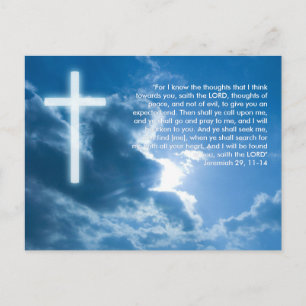 Cartão Postal Cartão-postal Inspiracional Jeremiah 29; 11-14