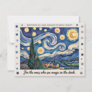 Cartão Postal Cartão-postal inspirado na arte Van gogh Starry Ni