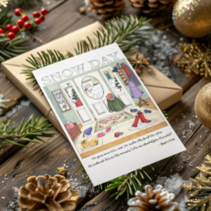 Cartão Postal Cartão-postal Inspirador para Dia da Neve