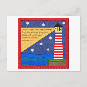 Cartão Postal Cartão-postal Inspirativo de Colagem de Farol