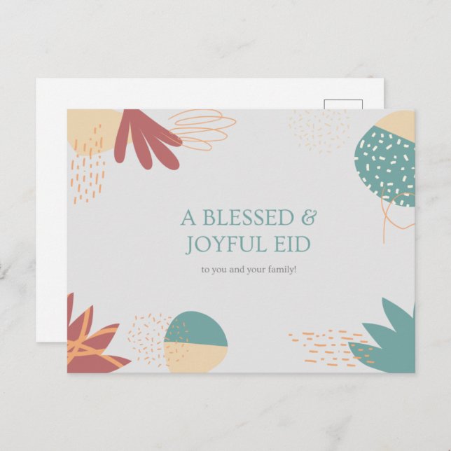 Cartão Postal Cartão-postal islâmico Feliz Eid Al Mubarak (Frente/Verso)