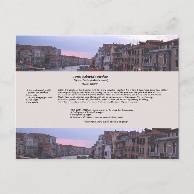 Cartão Postal Cartão-postal italiano de recepção do deserto (Frente)