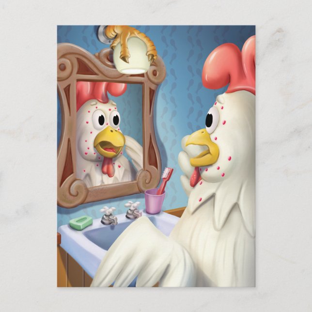 Cartão Postal Cartão-postal Jingle Little Gnomo Chickenpox (Frente)