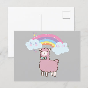 Cartão Postal Cartão-postal Kawaii Rainbow Lame