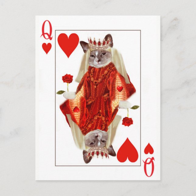 Cartão Postal Cartão-postal Kitten Queen of Hearts (Frente)
