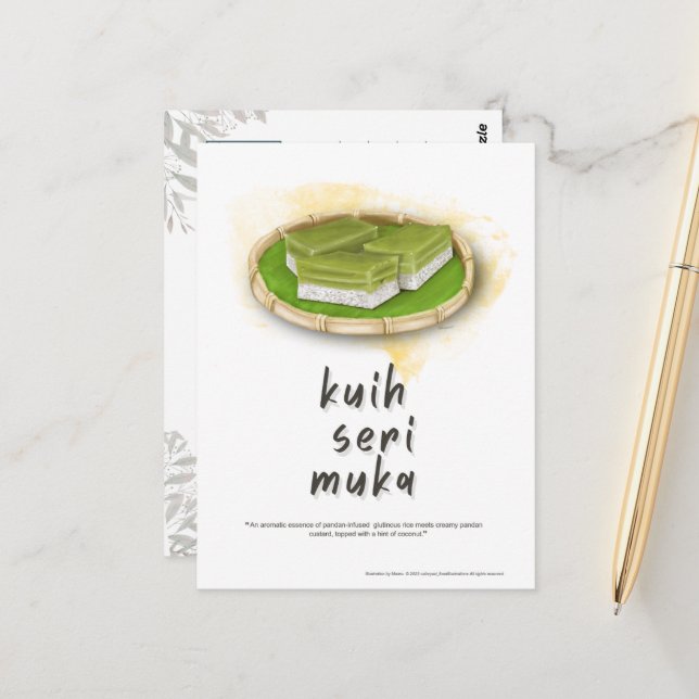 Cartão Postal Cartão-postal Kuih Seri Muka Malásia (Frente/Verso In Situ)