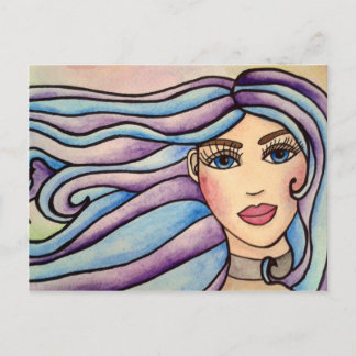 Cartão Postal Cartão-postal Lady Violet & Blue.