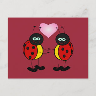 Cartão Postal Cartão-postal Ladybugs in Love