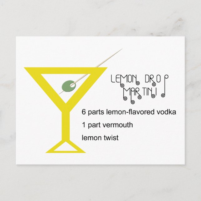 Cartão Postal Cartão-postal Lemon Drop Martini (Frente)