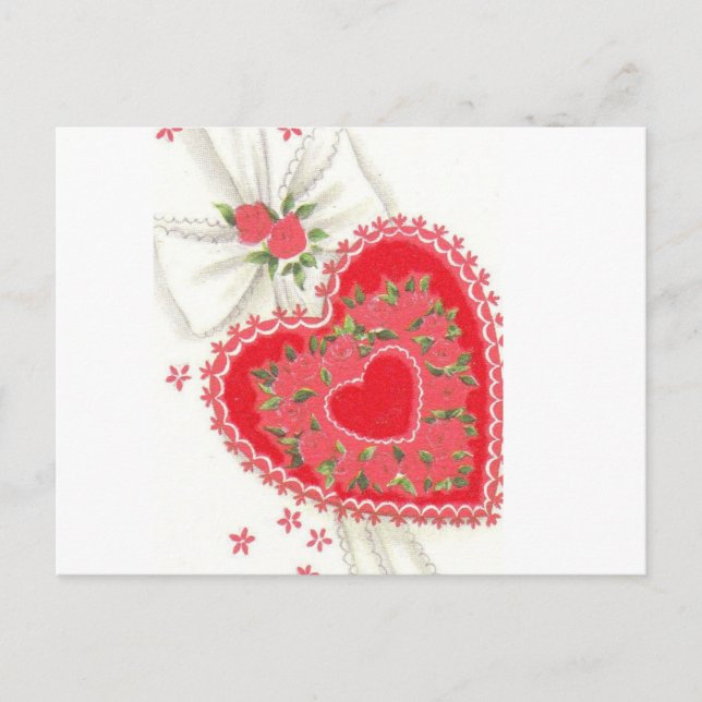 Cartão Postal Cartão-postal Lindo Rosa Rosa e Lace (Frente)