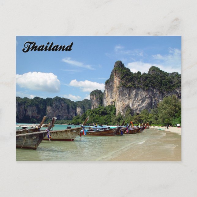 Cartão Postal Cartão-postal Longtail Boats Krabi Tailândia (Frente)