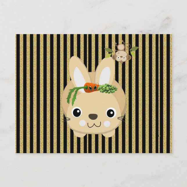 Cartão Postal Cartão-postal Macaco-Macaco-Estango-Castanho-estri (Frente)