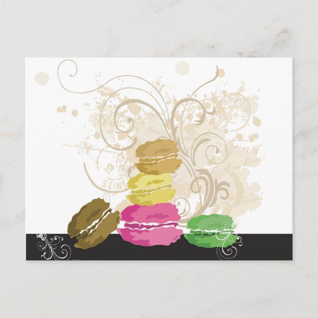 Cartão Postal Cartão-postal Macarons (Frente)
