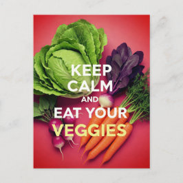 Cartão Postal Cartão-postal Manter Calmo e Comer Veggies