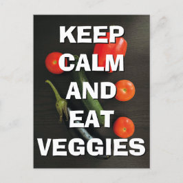 Cartão Postal Cartão-postal Manter Calmo e Comer Veggies