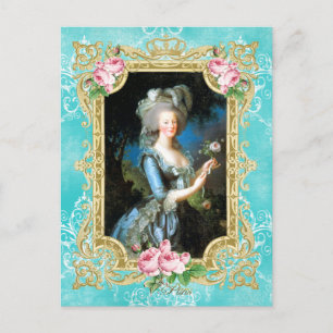 Cartão Postal Cartão-postal Marie Antoinette Retrait Blue Damas