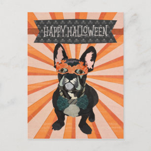 Cartão Postal Cartão-postal mascarada FRANCÊS BULLDOG HALLOWEEN