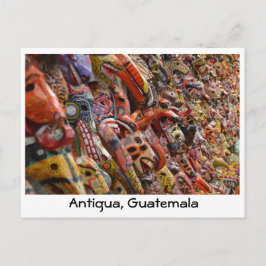 Cartão Postal Cartão-postal Máscaras de Madeira da Guatemala