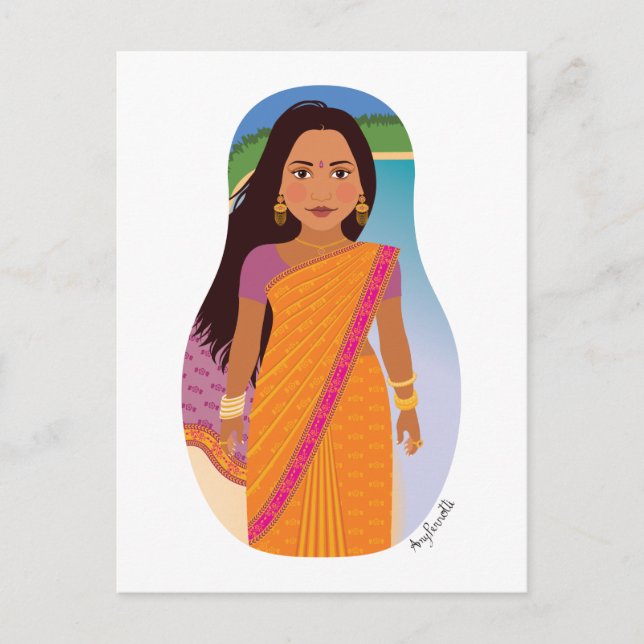 Cartão Postal Cartão-postal mauriciano-indiano Matryoshka (Frente)