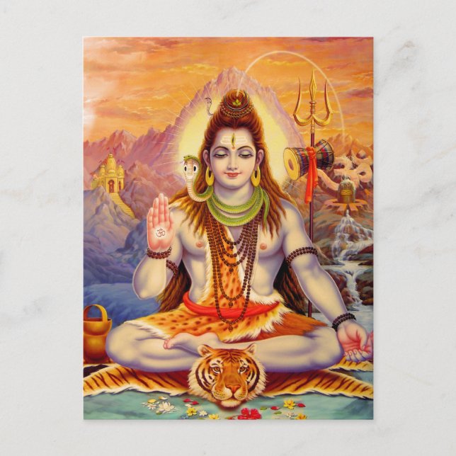 Cartão Postal Cartão-postal Meditativo Lord Shiva (Frente)