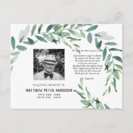 Cartão Postal Cartão-postal Memorial com Verse Green Leaves