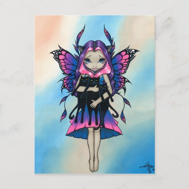 Cartão Postal Cartão-postal "Meus Três Gatinhos" (Frente)