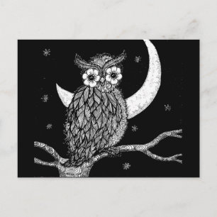 Cartão Postal Cartão-postal Midnight Owl