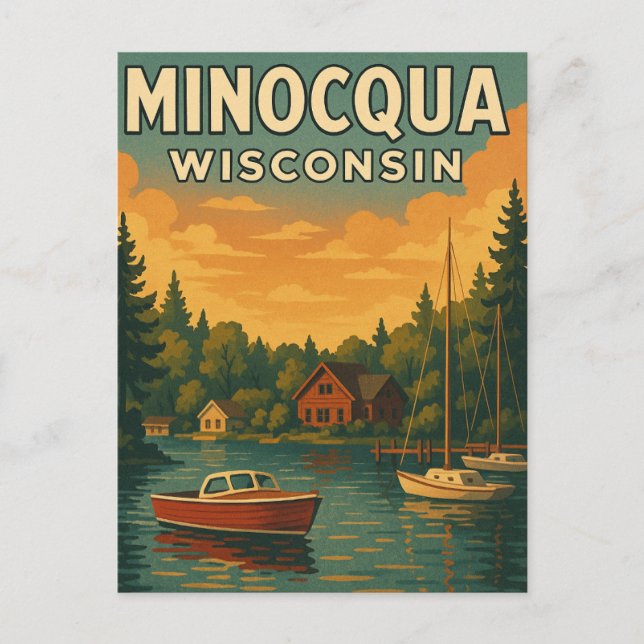 Cartão Postal Cartão-postal Minocqua Wisconsin (Frente)