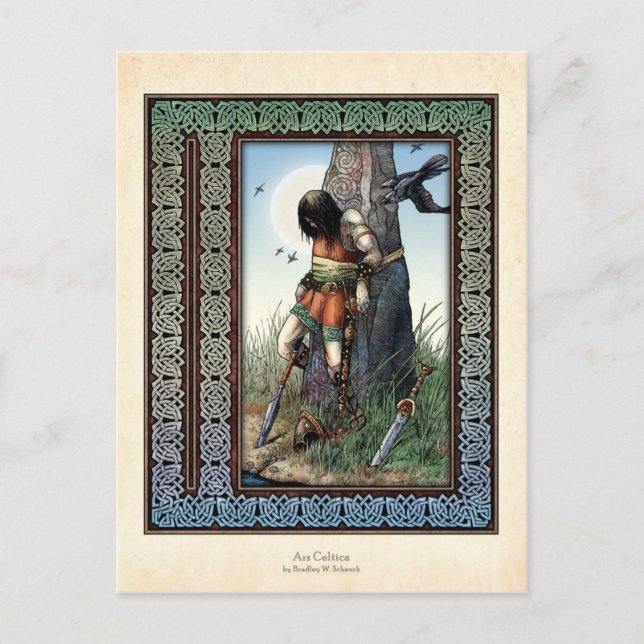 Cartão Postal Cartão-postal "Morte de Cuchulainn" (Frente)