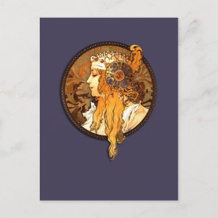 Cartão Postal Cartão-postal Mucha Art Nouveau